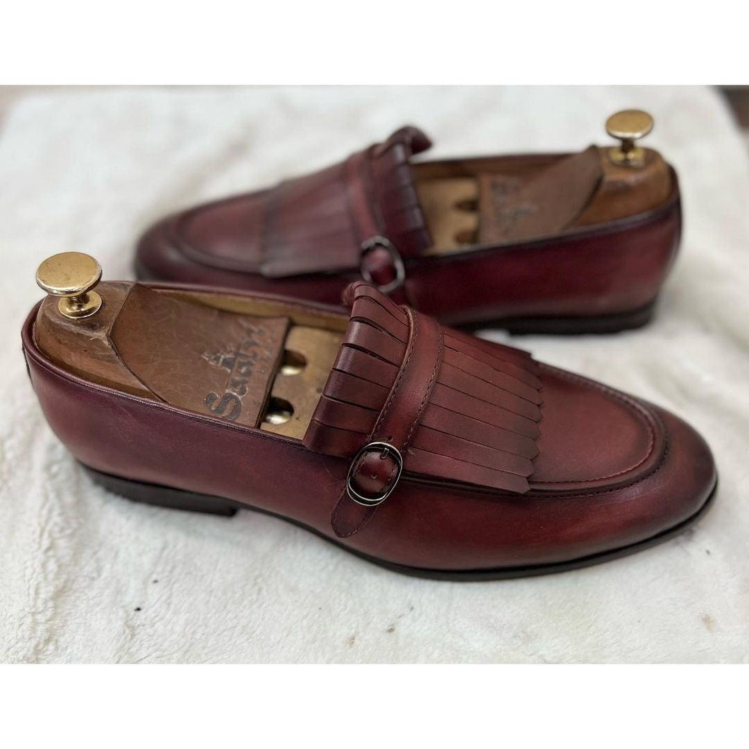 Fringe Loafers -Burgundy