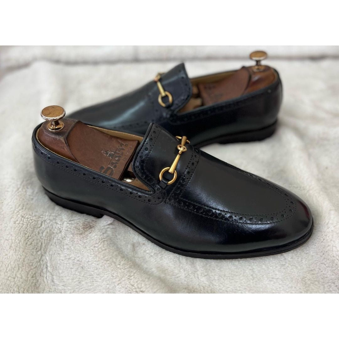 Semi Brouge Horsebit Loafers black