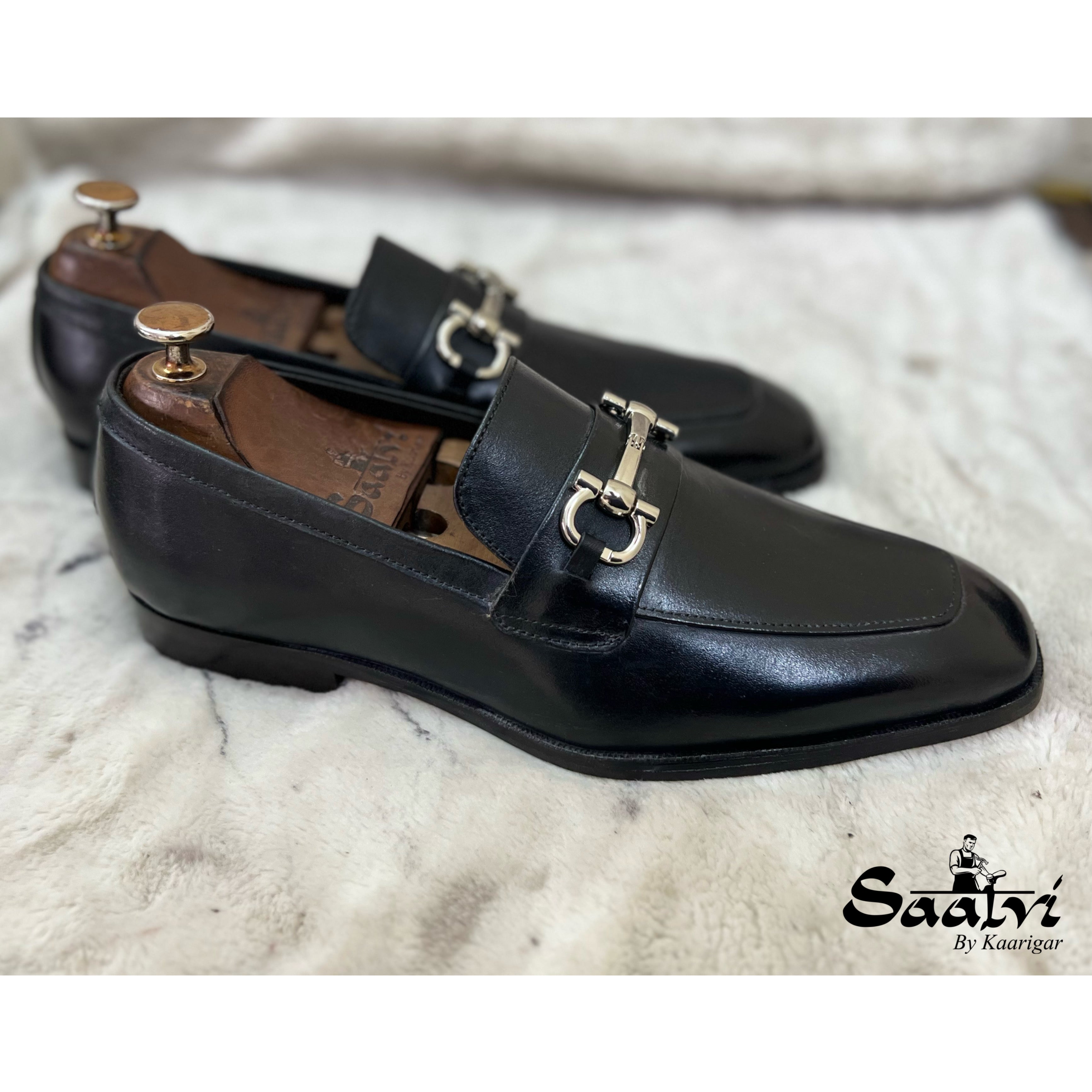Black Horsebit Loafers