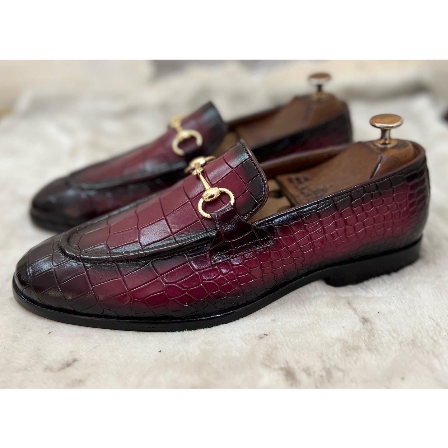 Horsebit Loafers Patina Red
