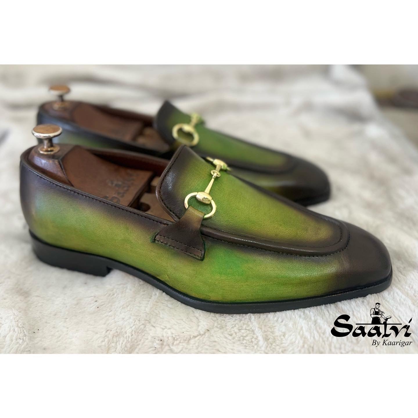 Horsebit Loafers Green Hand Finished