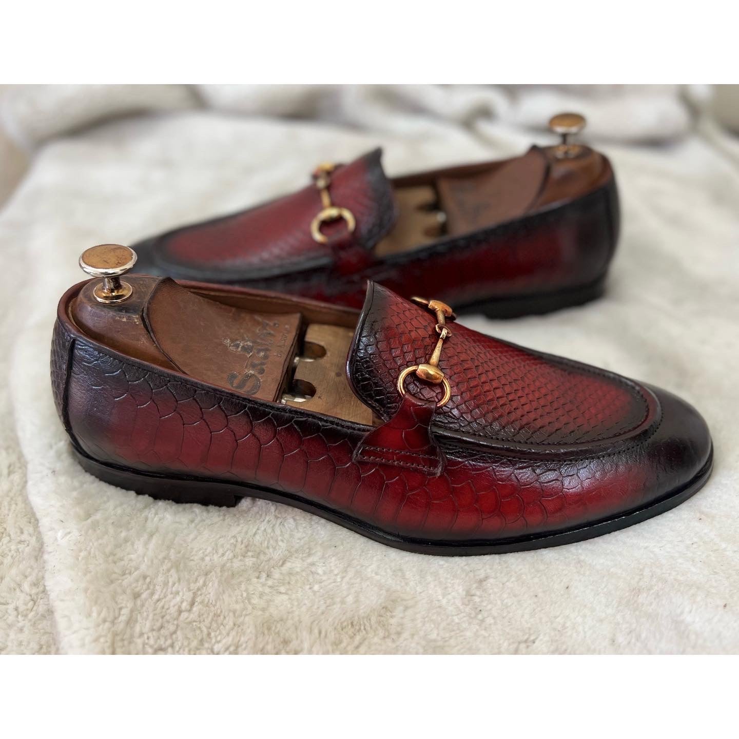 Hand Finished Pyhton Embossed Loafers