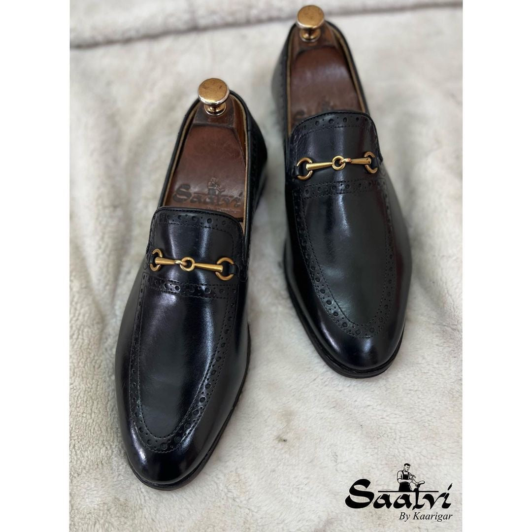 Semi Brouge Horsebit Loafers black