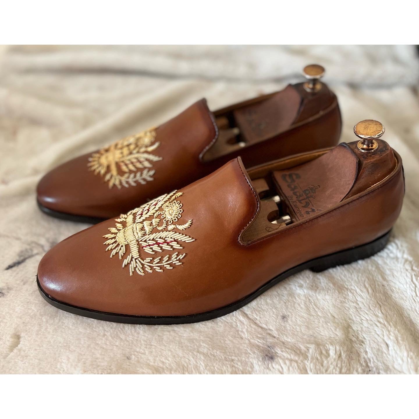 Eagle Hand Zardosi Embroidery Slipon
