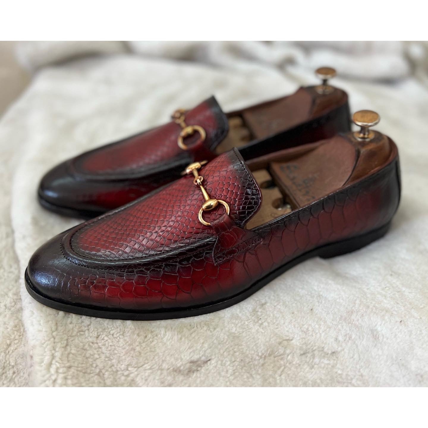 Hand Finished Pyhton Embossed Loafers