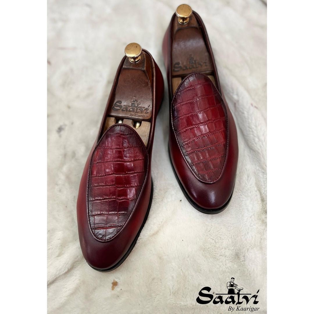 Belgian Loafers Croco Red
