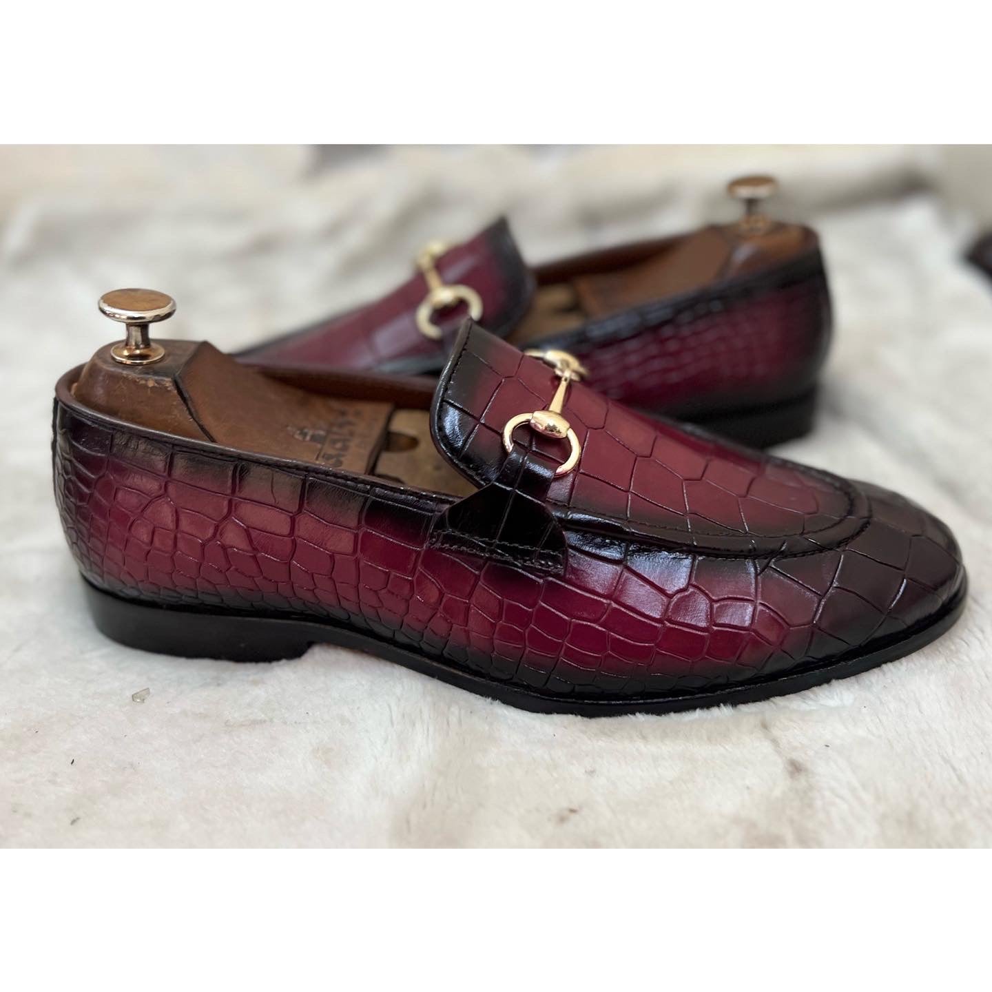 Horsebit Loafers Patina Red