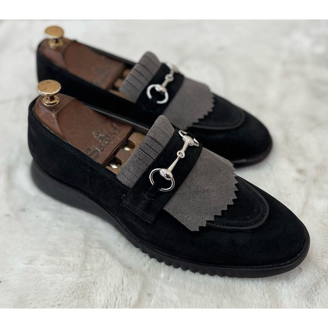 Black Combi Horsebit Loafers Light Weight