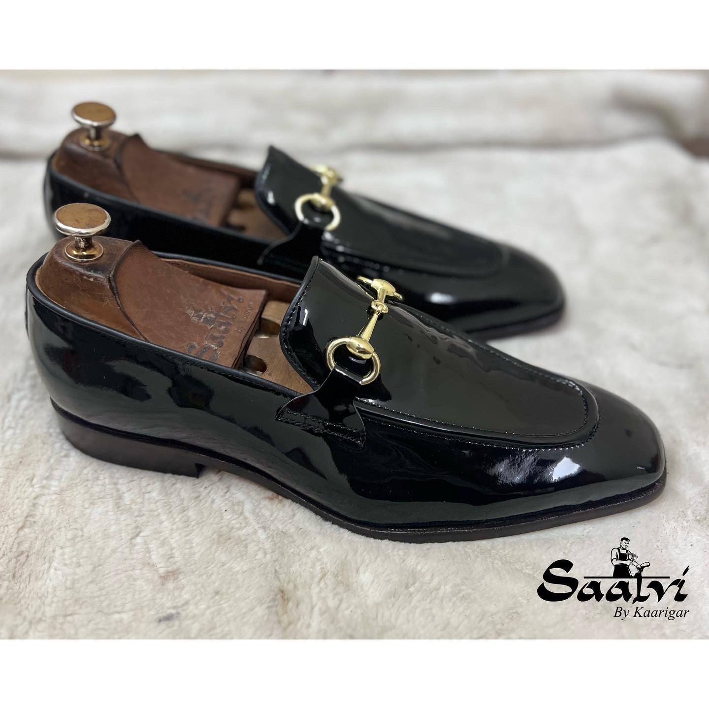 Black Patent Horsebit Loafers