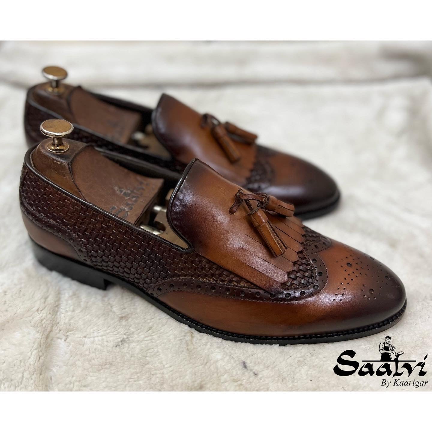 Wingcap Loafers With Fringes & Tassels