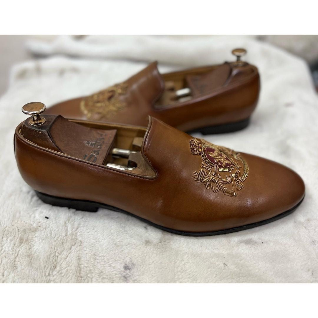 Royal Hand Zardosi Slipons