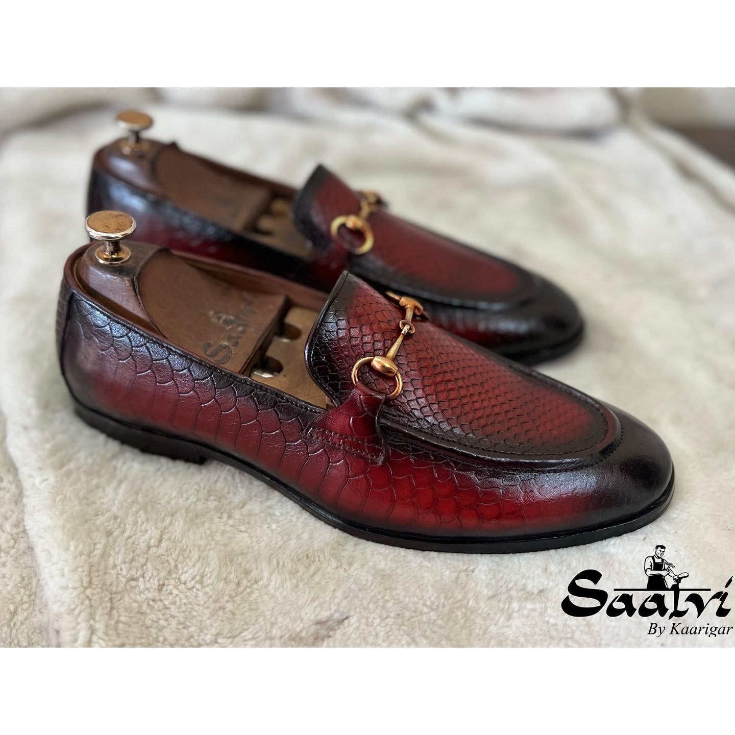 Hand Finished Pyhton Embossed Loafers
