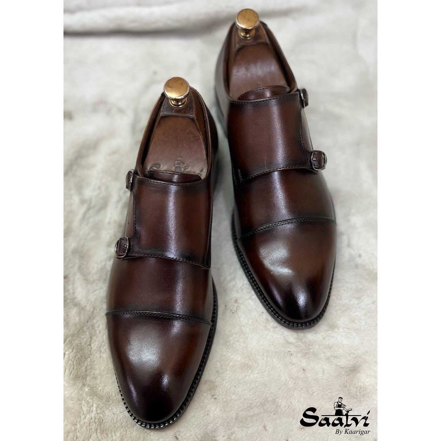 Double Monk Strap Brown
