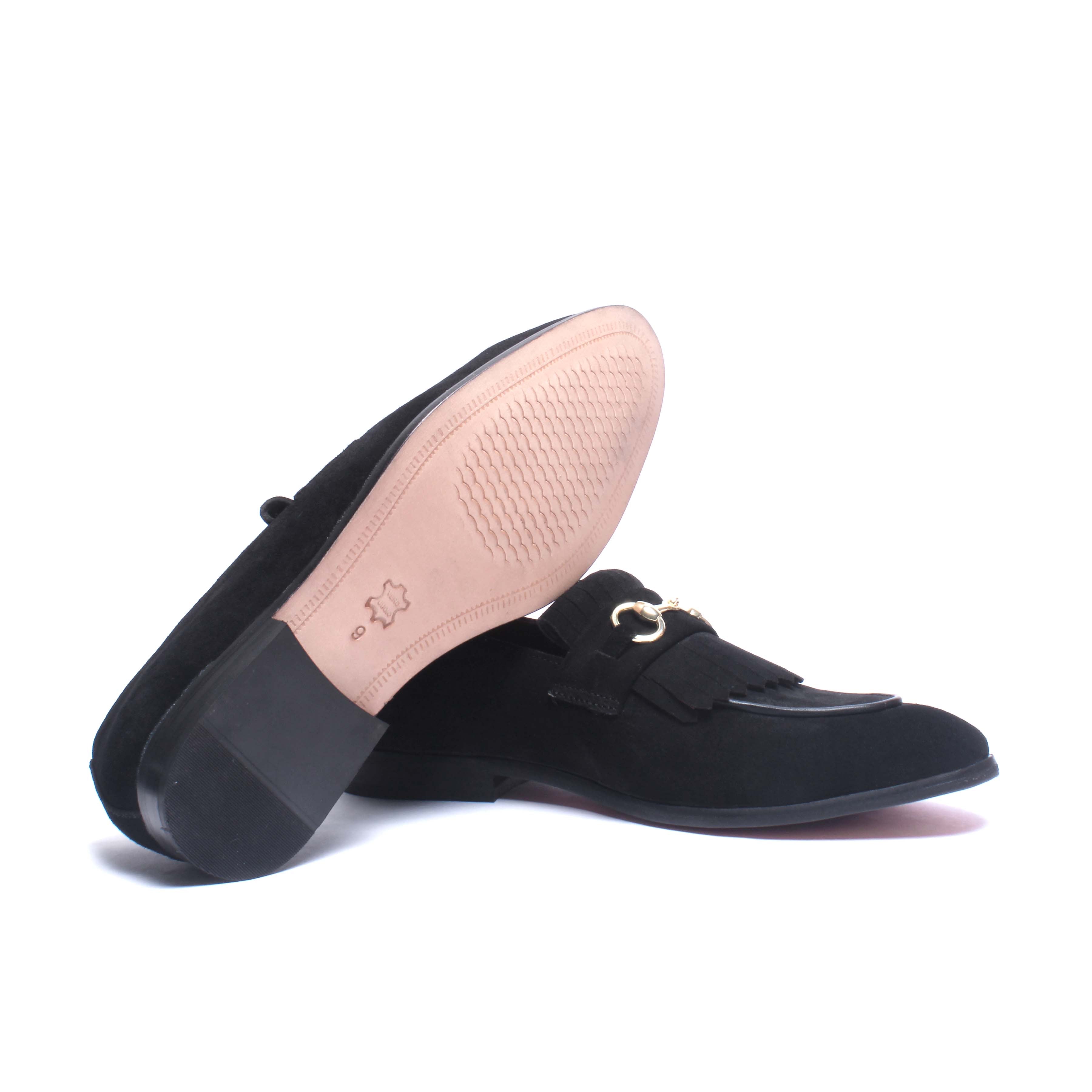 Fringe Loafers With Horsebit Buckle