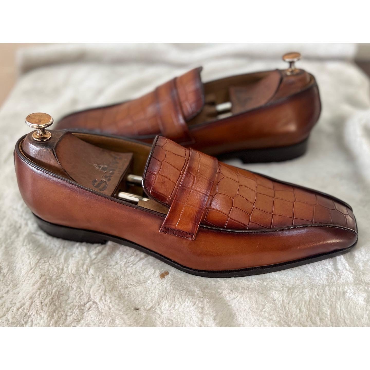 Croco Textured Loafers