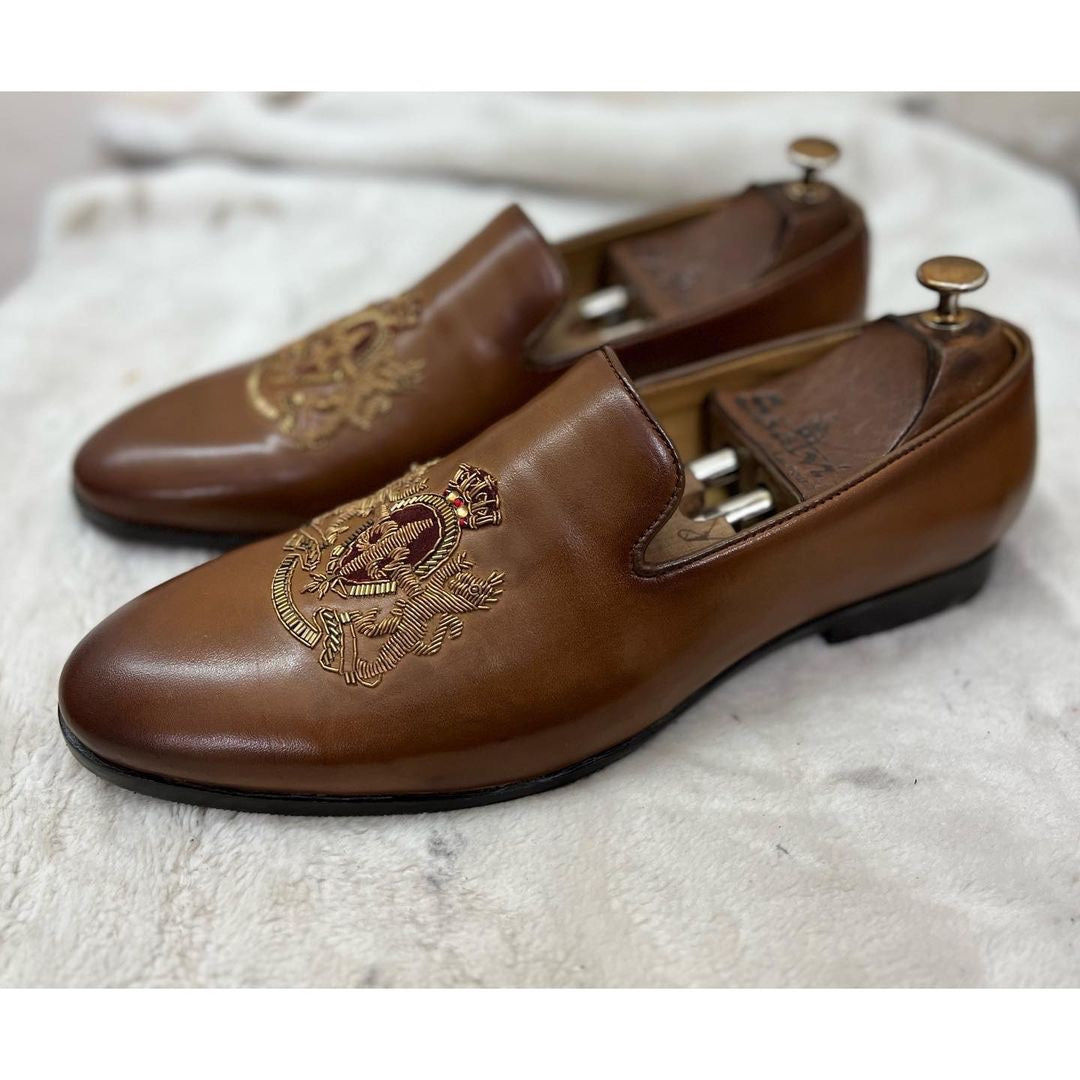 Royal Hand Zardosi Slipons