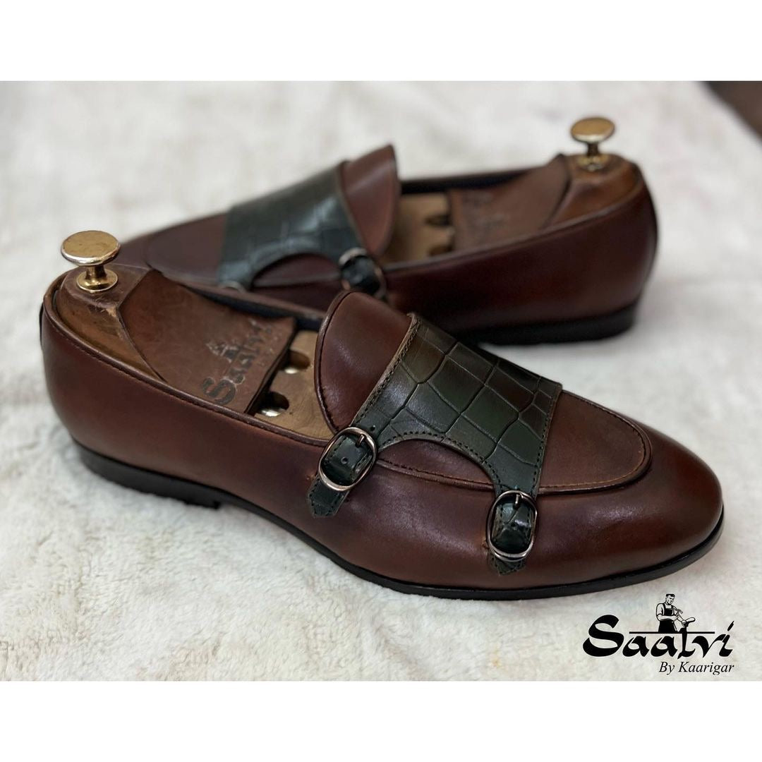 Double Monk Strap Loafers Green