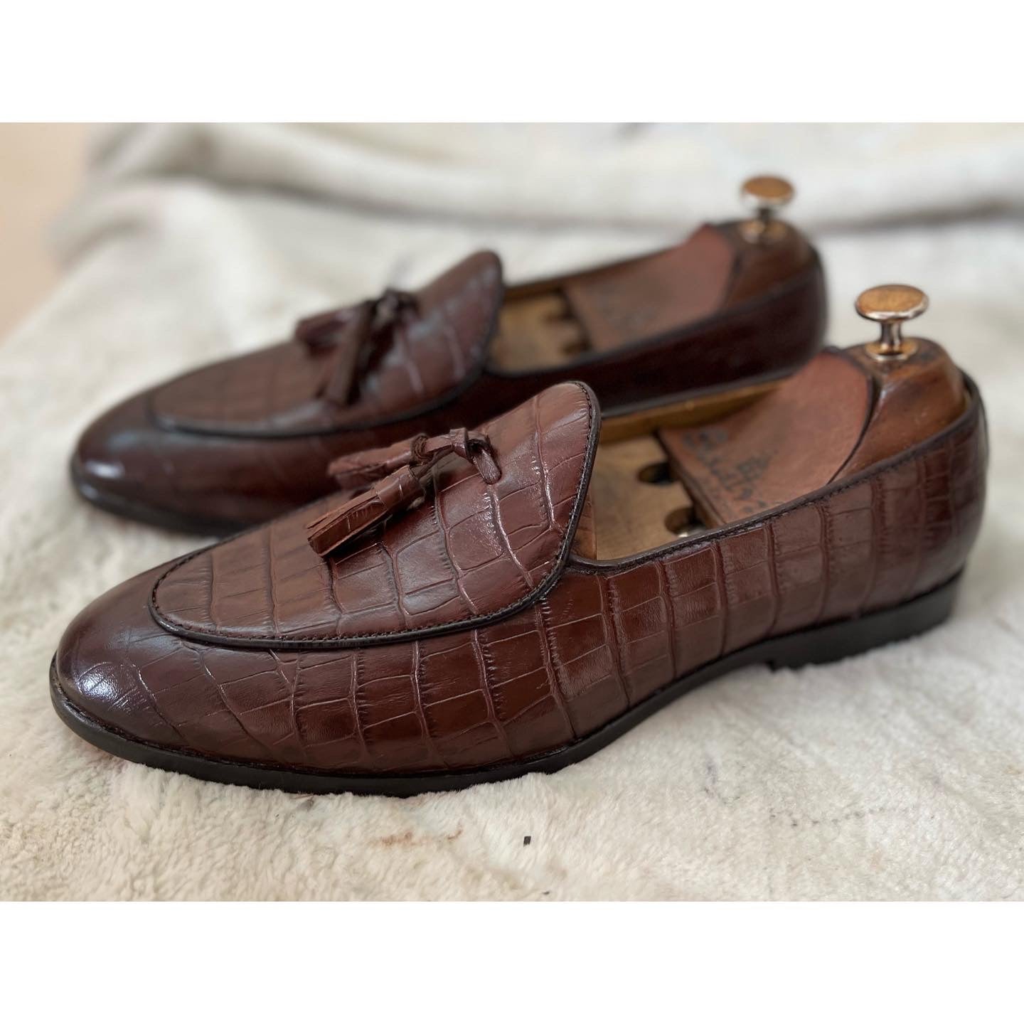 Belgian Loafers With Tassels Brown