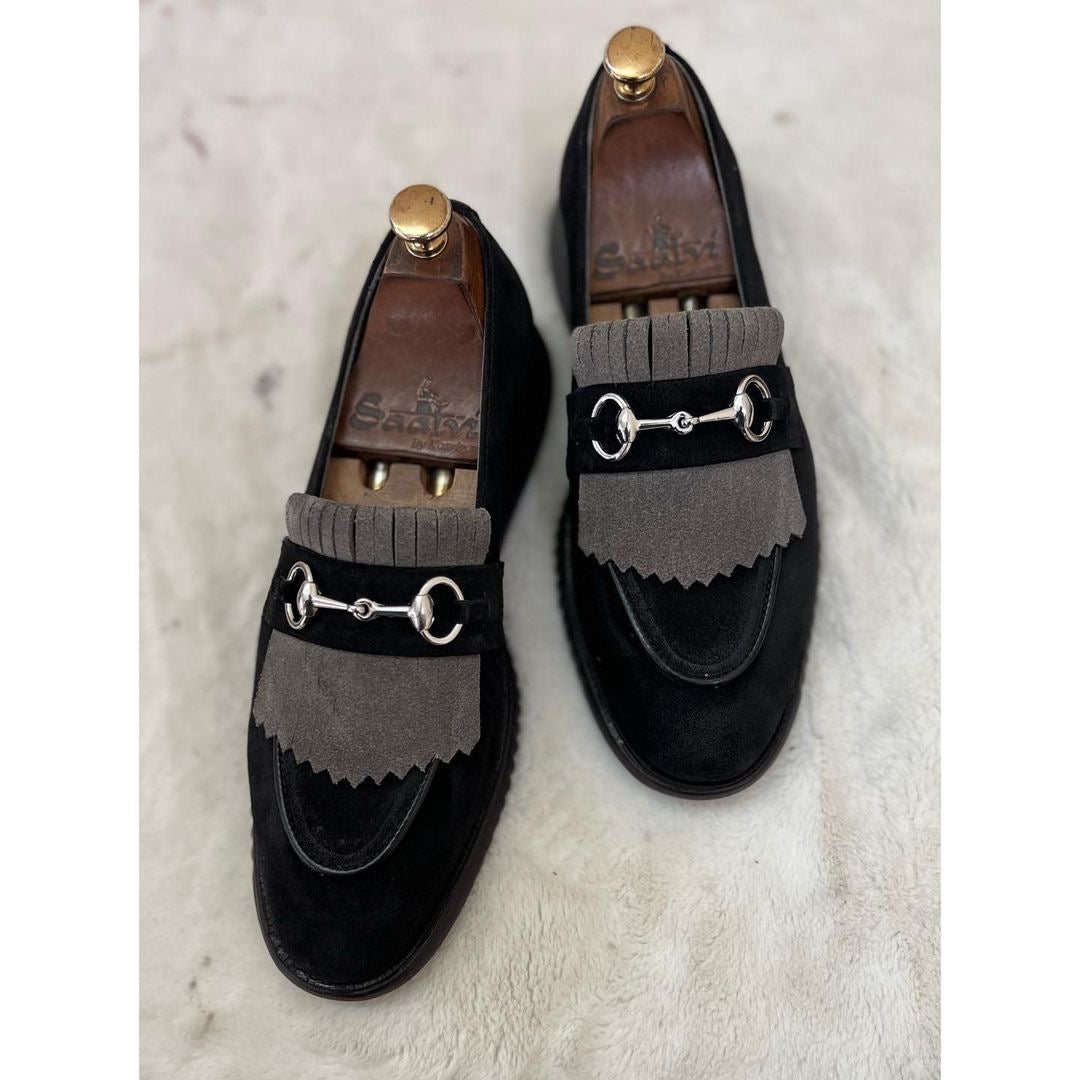 Black Combi Horsebit Loafers Light Weight