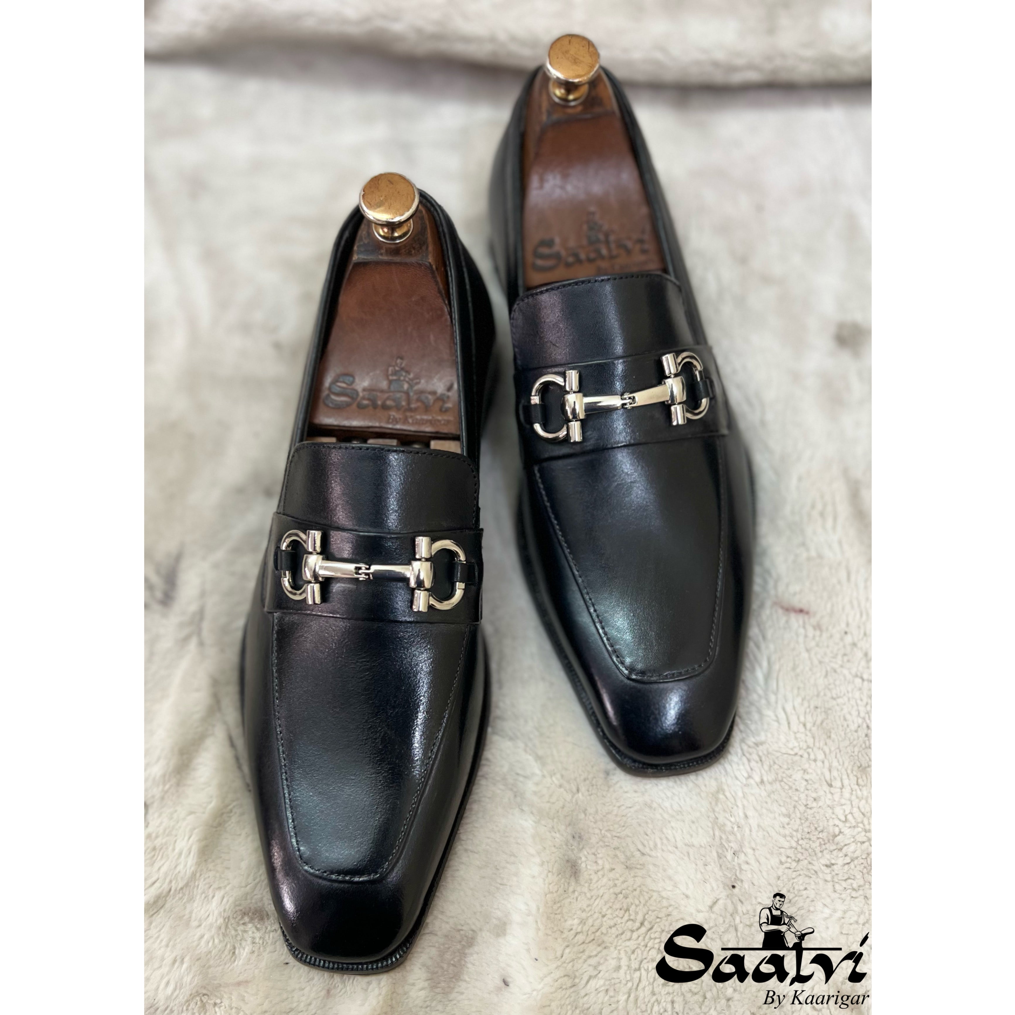 Black Horsebit Loafers