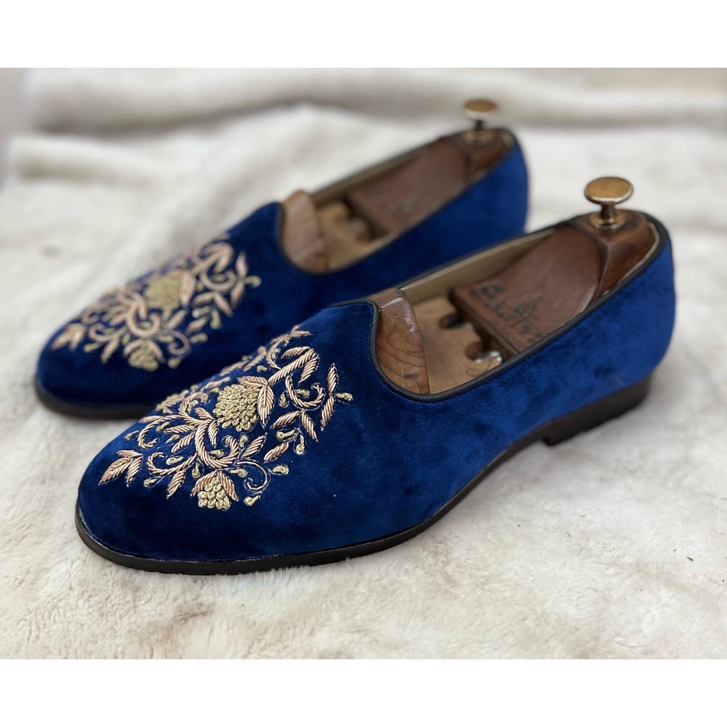 Blue Velvet With Zardosi Embroidery