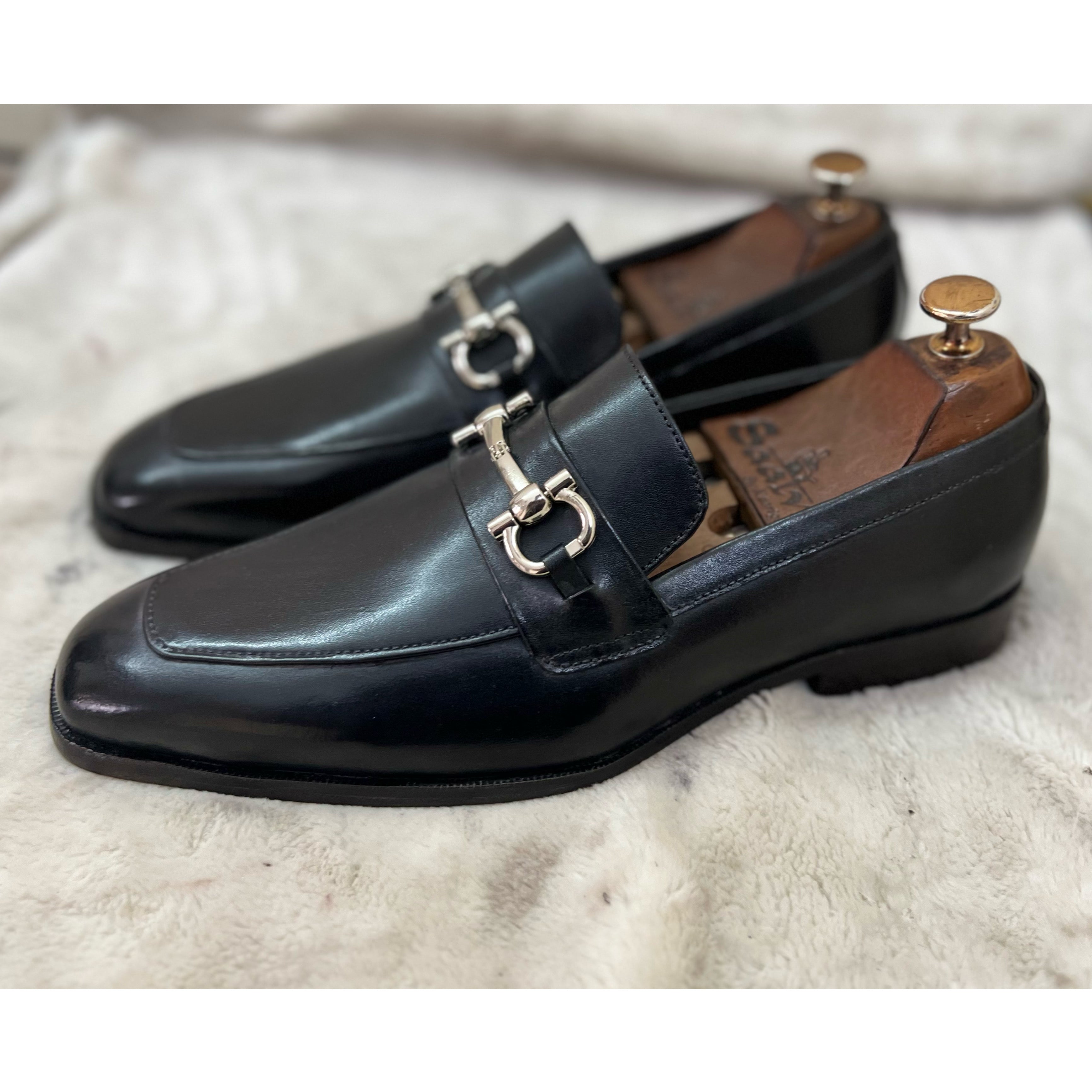 Black Horsebit Loafers