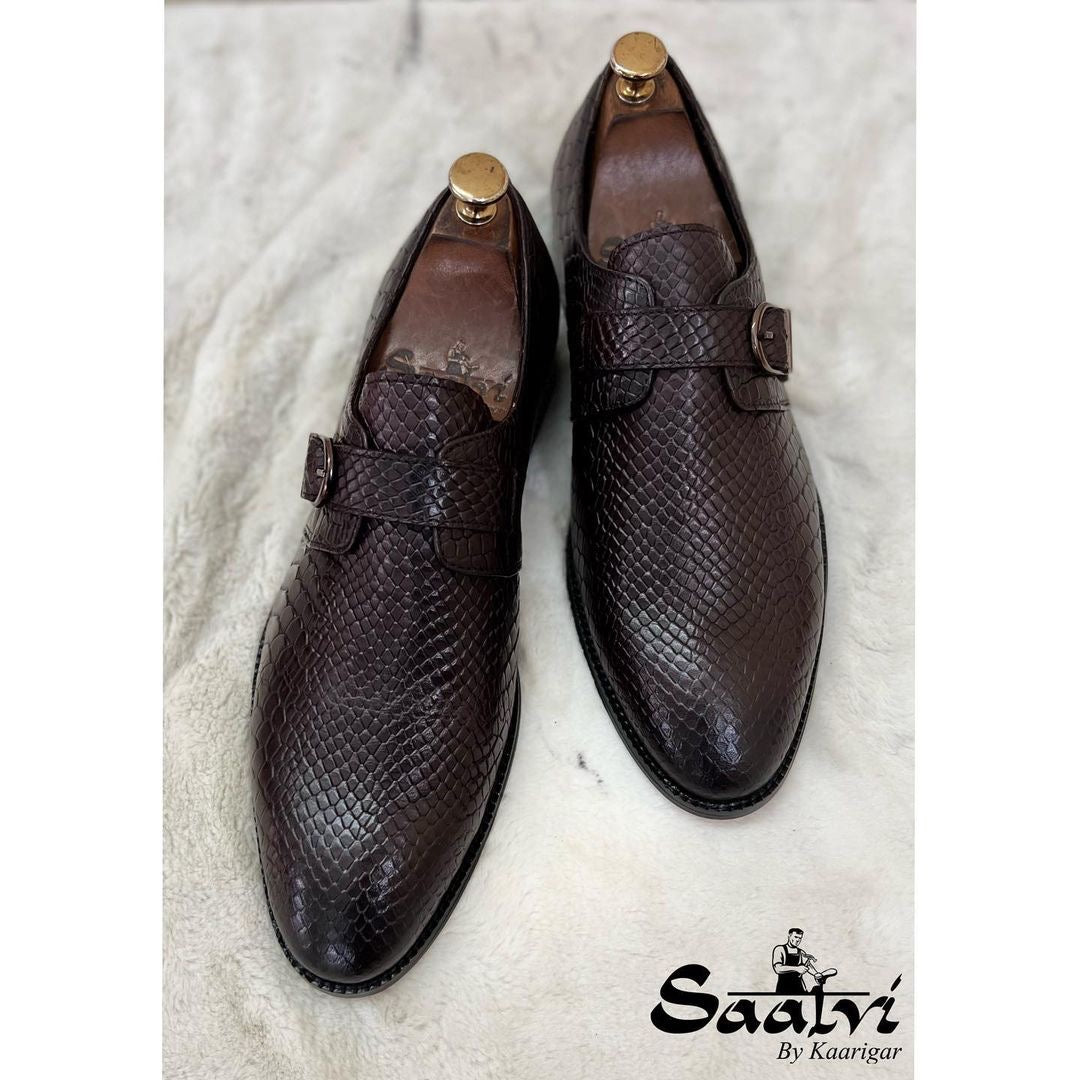 Single Strap Monk Python Embossed