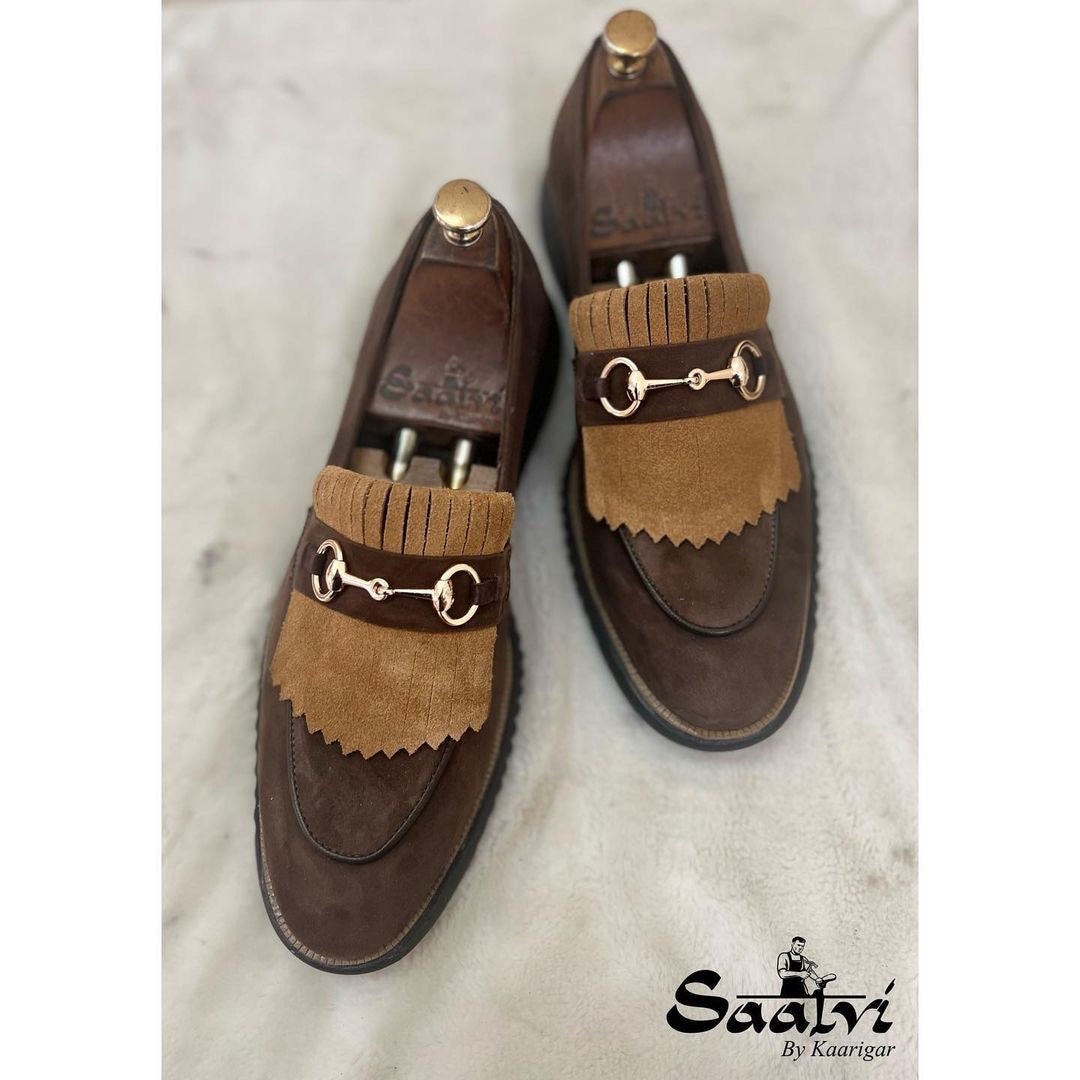 Brown Combi Horsebit Loafers Light Weight