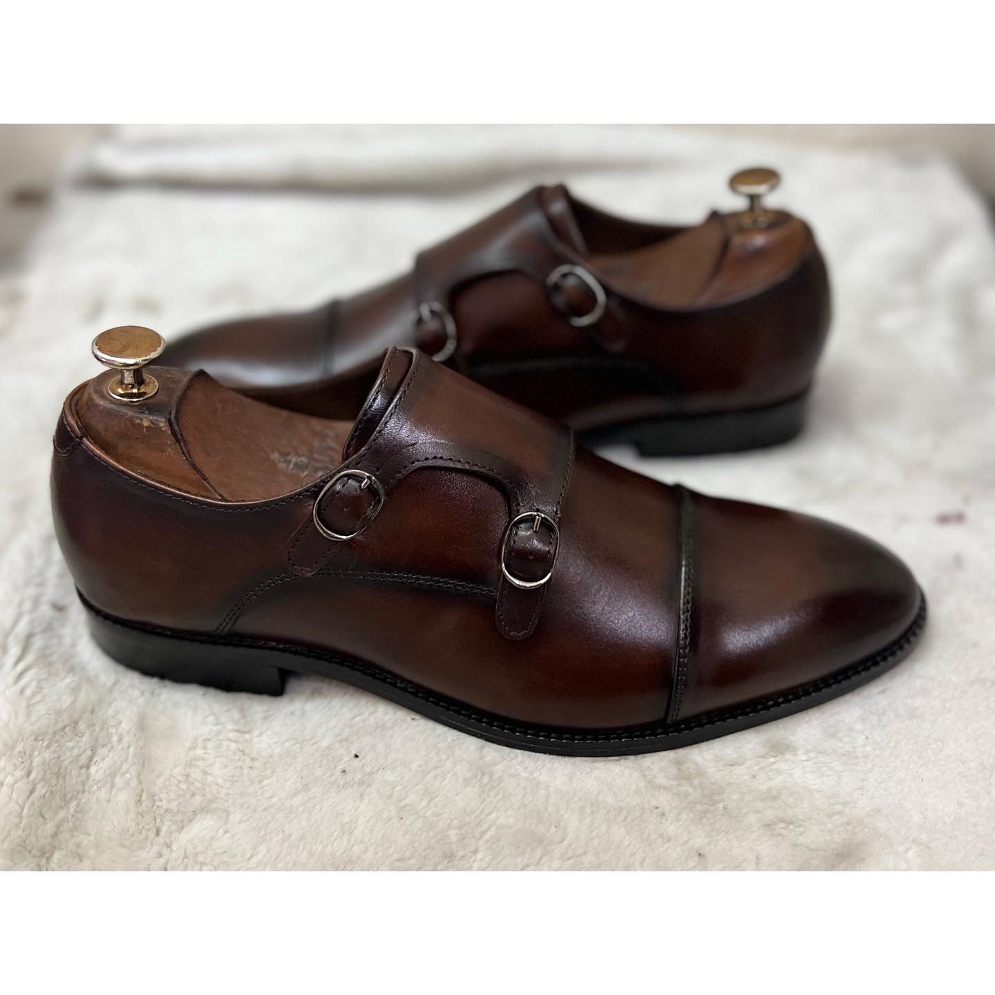 Double Monk Strap Brown