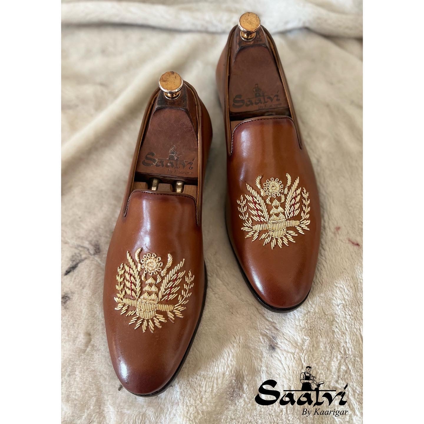 Eagle Hand Zardosi Embroidery Slipon