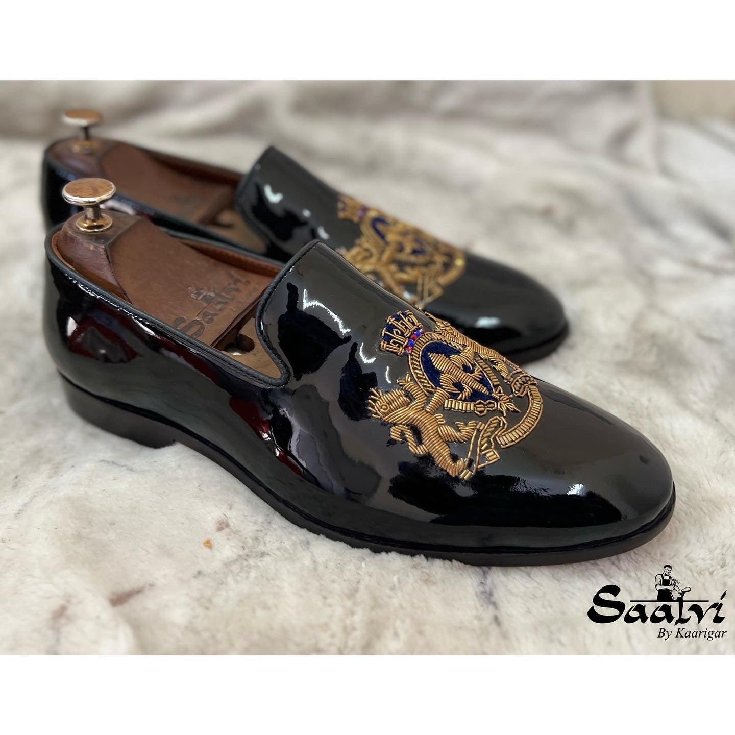 Royal Hand Zardosi Embroidery Slipons Patent
