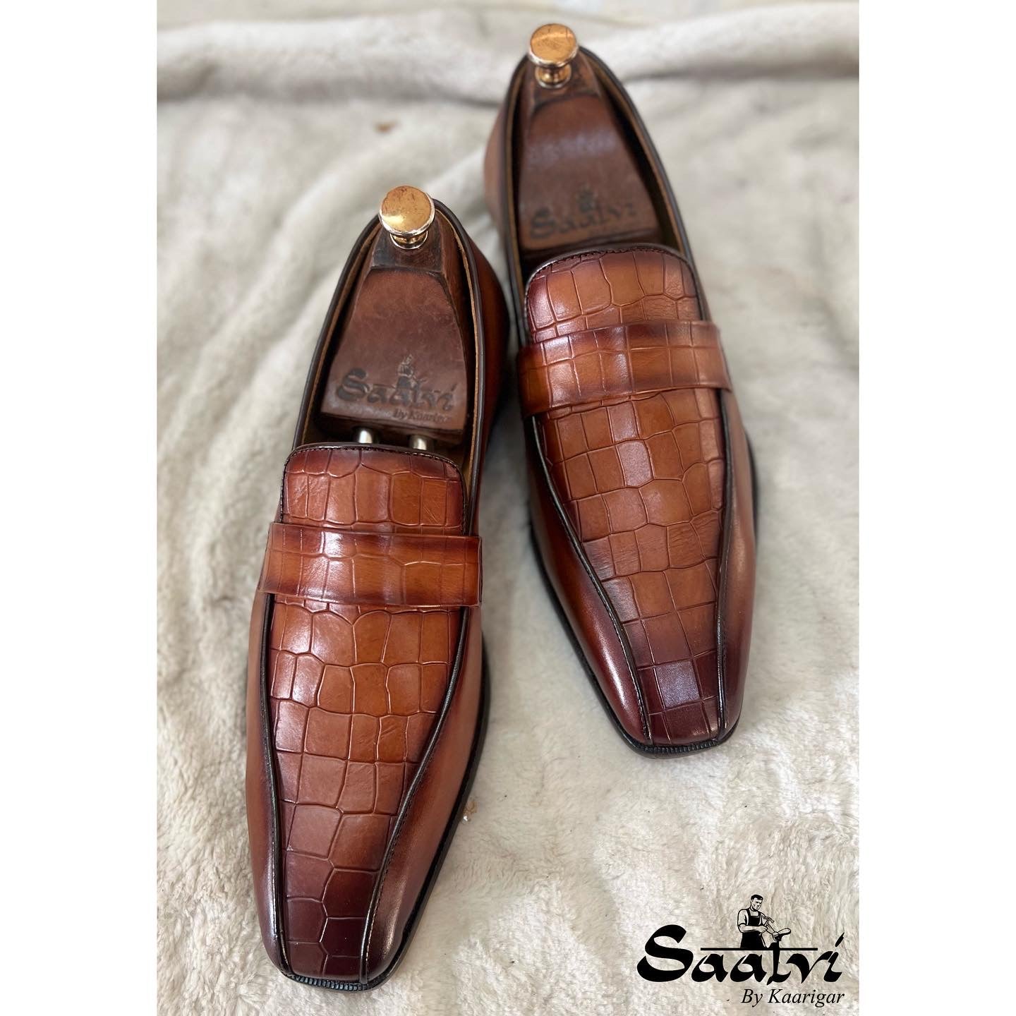Croco Textured Loafers