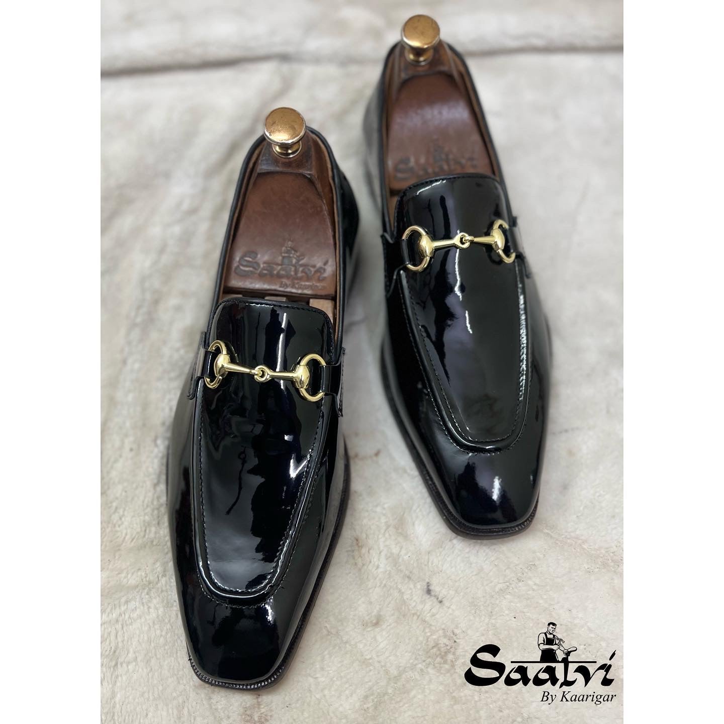 Black Patent Horsebit Loafers