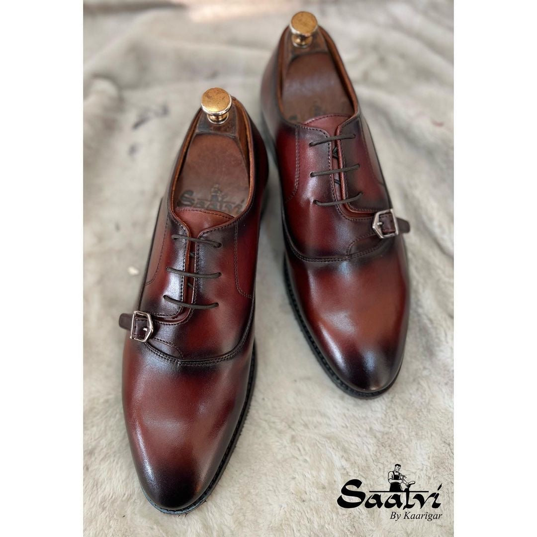 Plain Vamp Single Strap Monk Hand Patina