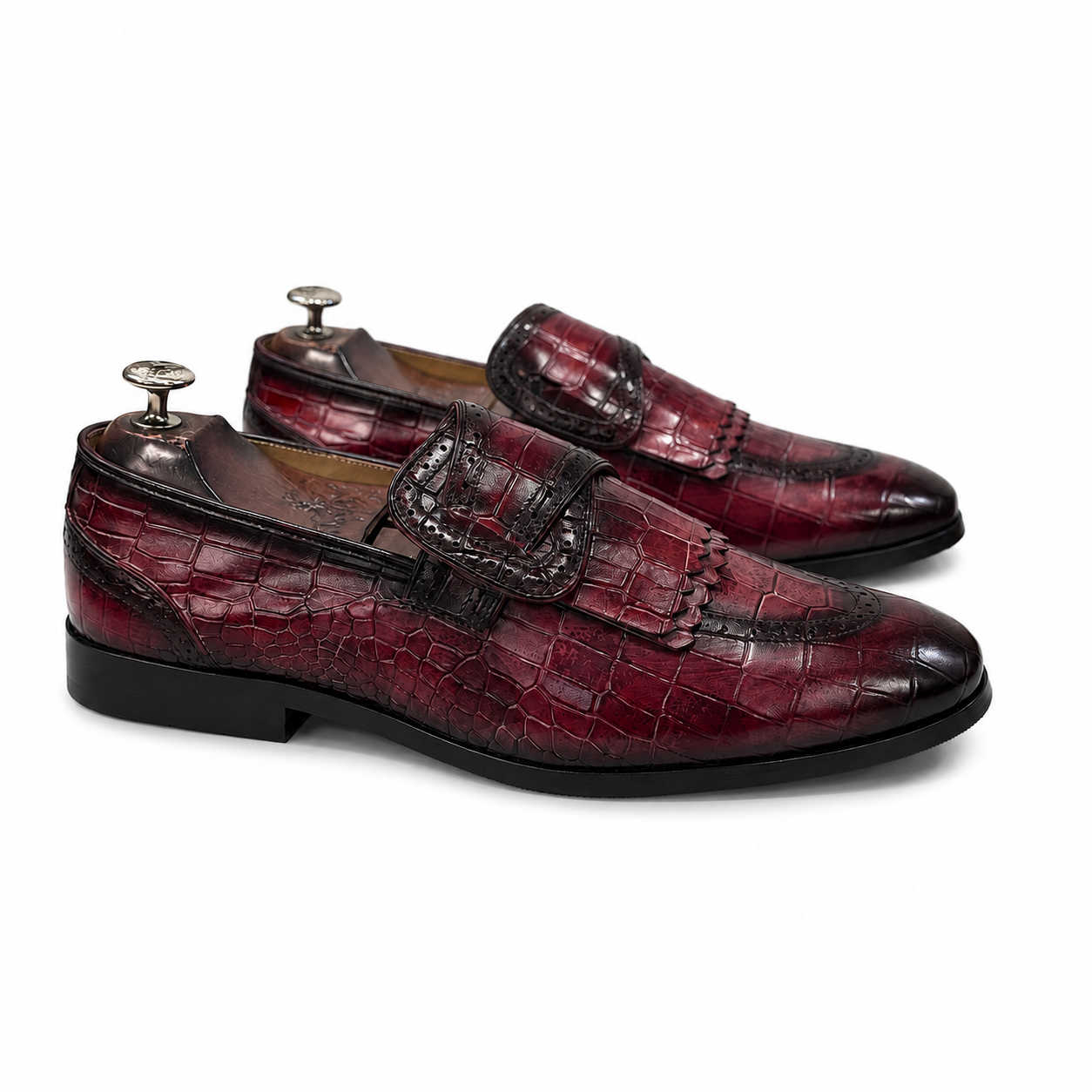 Imperial Bordeaux Croco Butterfly Loafer