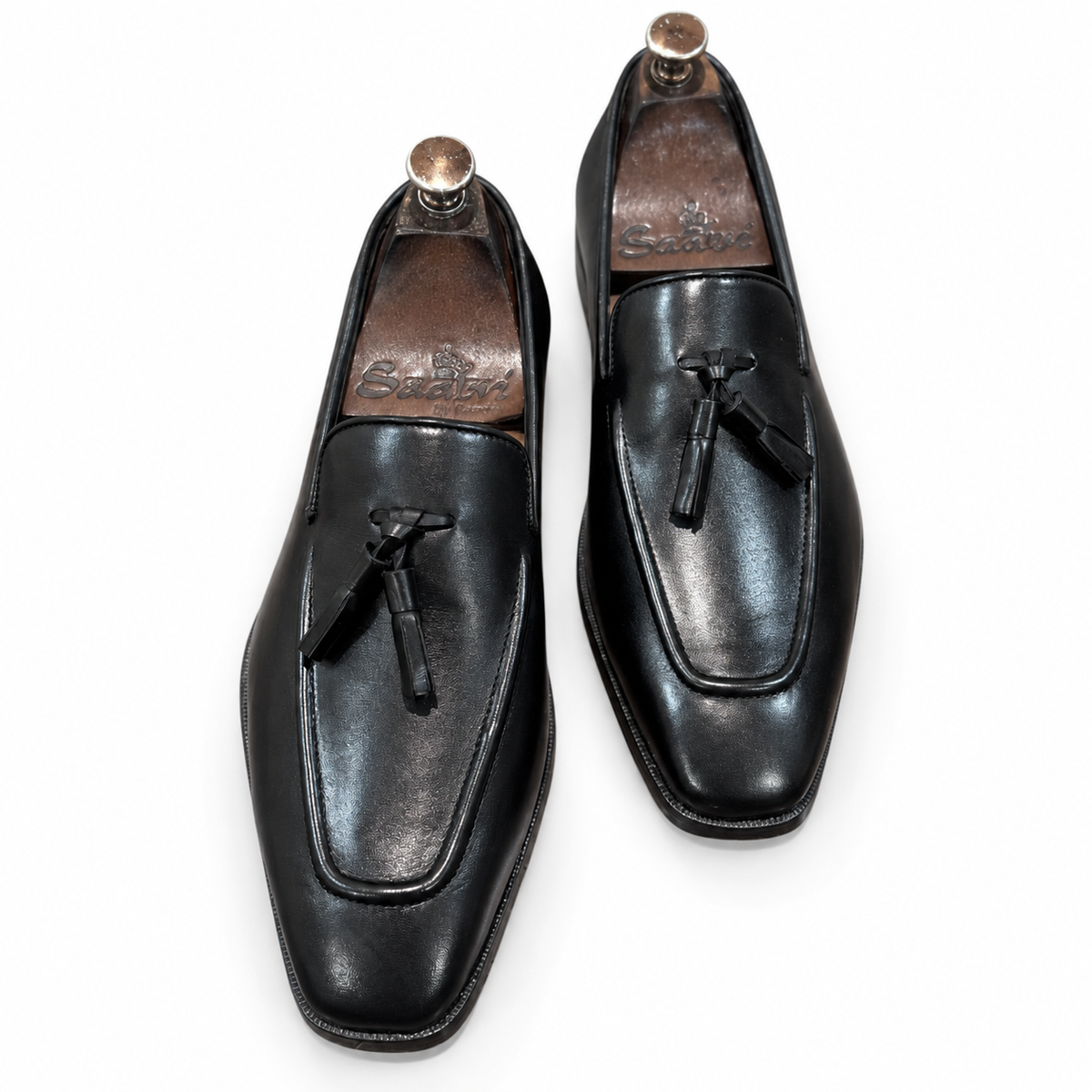 Noir Regent Tassel Loafers