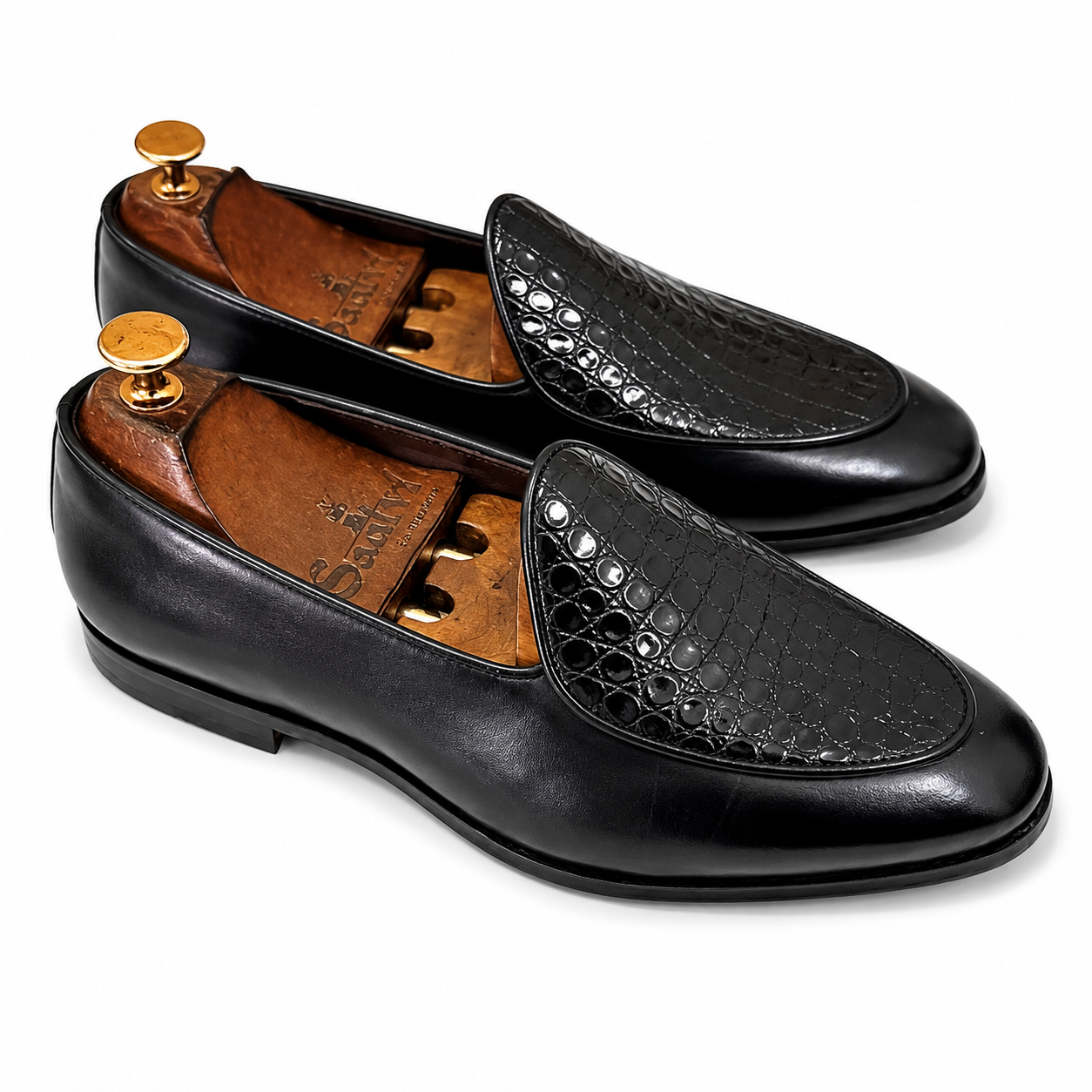Belgian Loafers With Patent Croco
