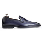 Penny Loafers Blue Hand Patina