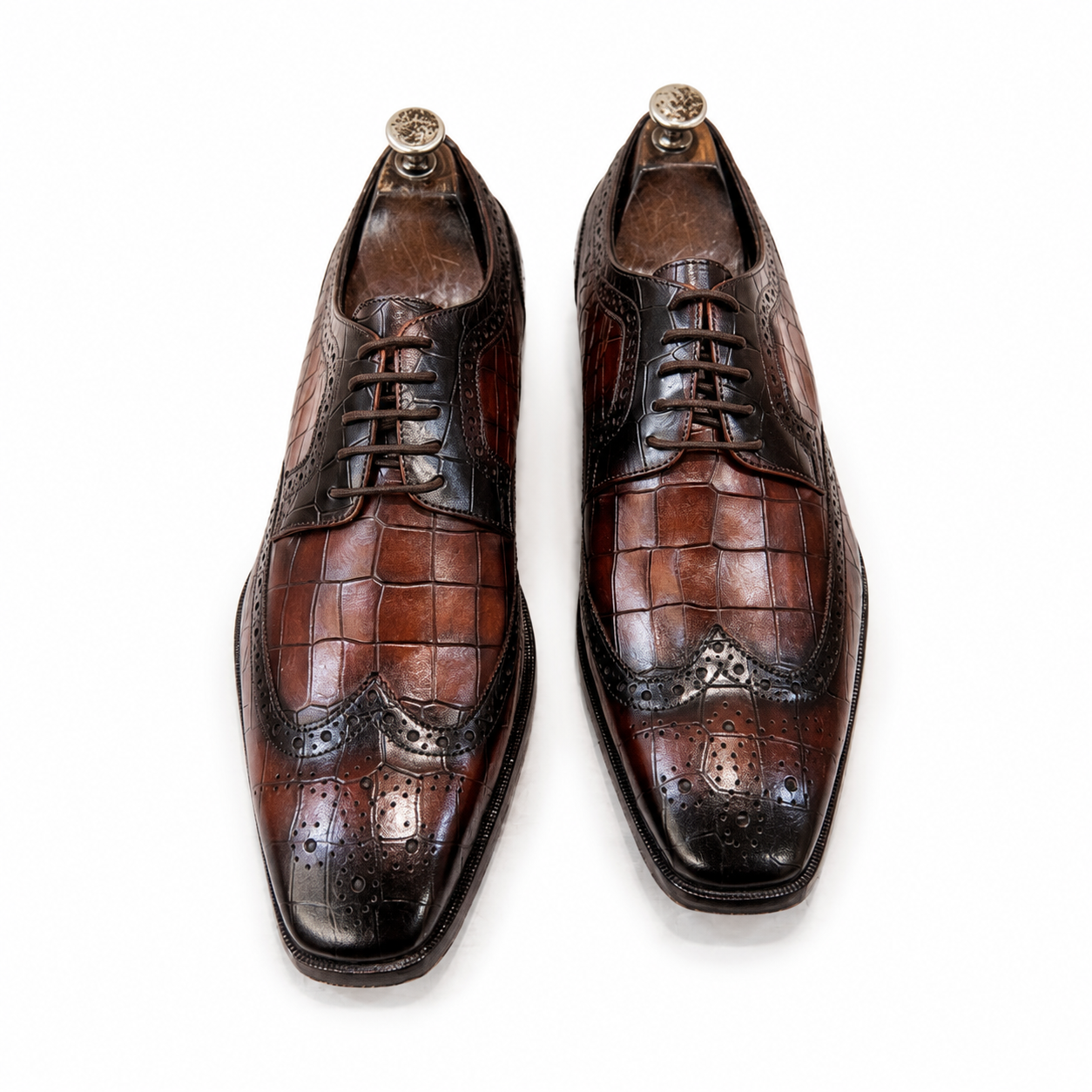 Saalvi Aureon Regent Croc-Embossed Brogue