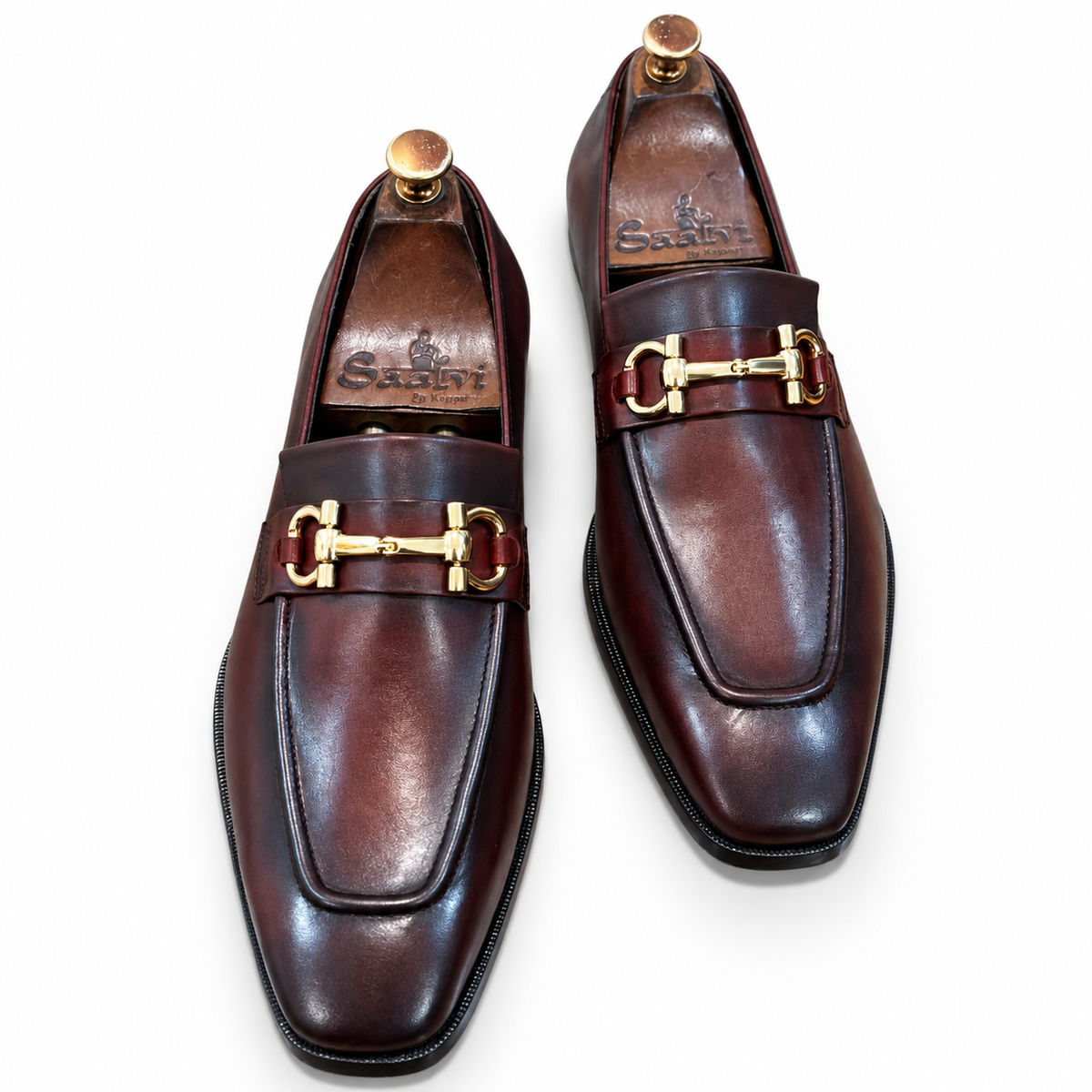 Bordeaux Royale Gold Horsebit Loafers