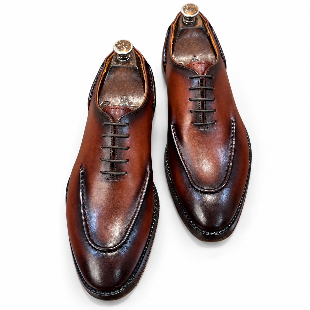 Espresso Aureum Apron-Toe Lace-Up Shoes