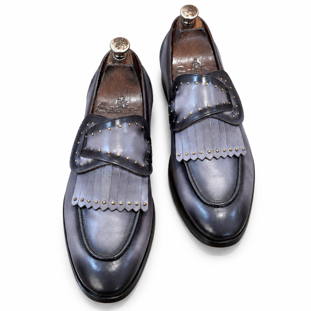 Butterfly Loafers With Fringes Grey