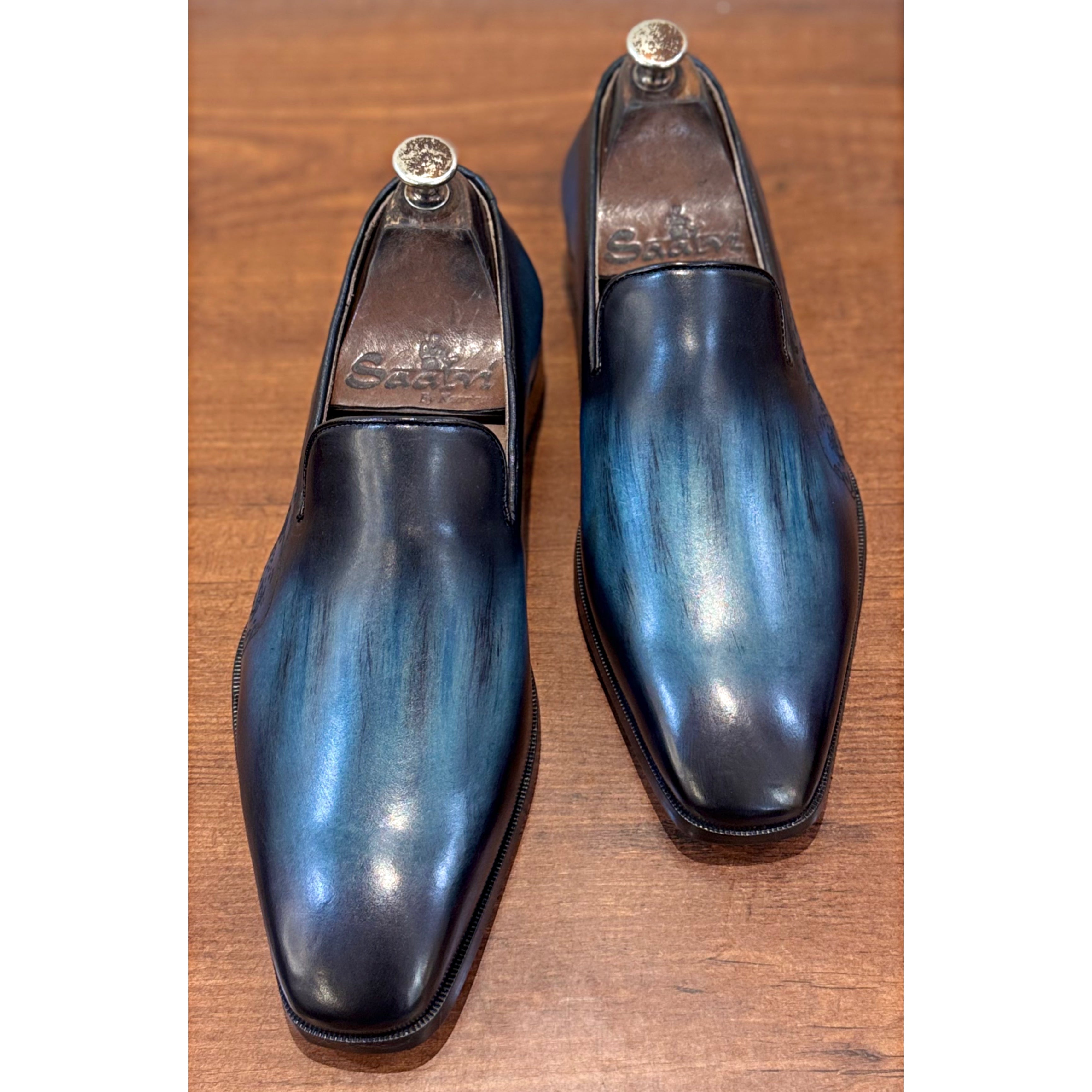 Blue Hand Patina Loafers Tiger