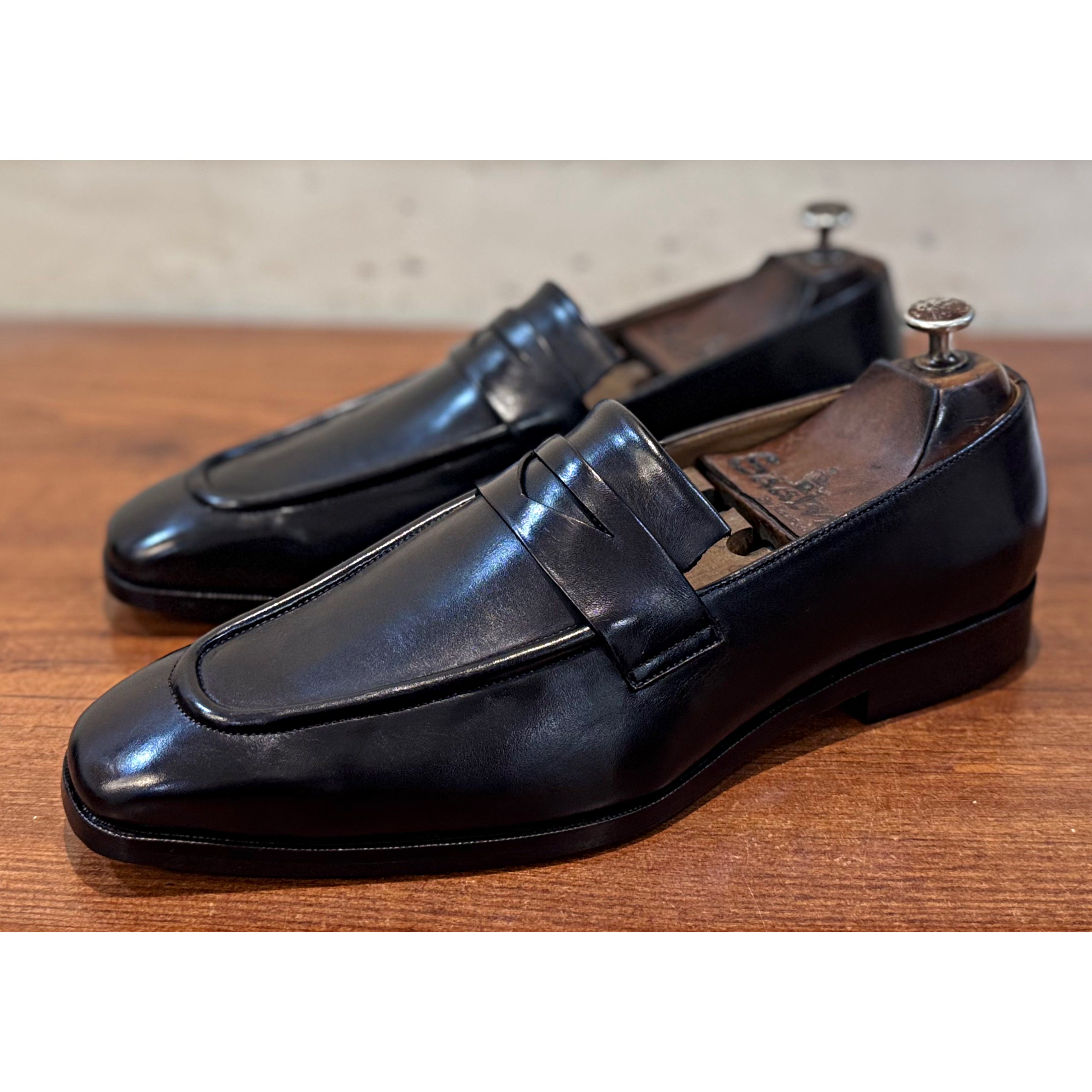 Black Penny Loafers Fold