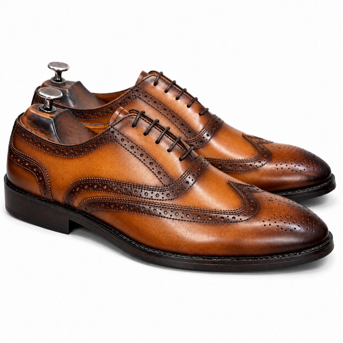 Cognac Wingtip Brogue Oxford
