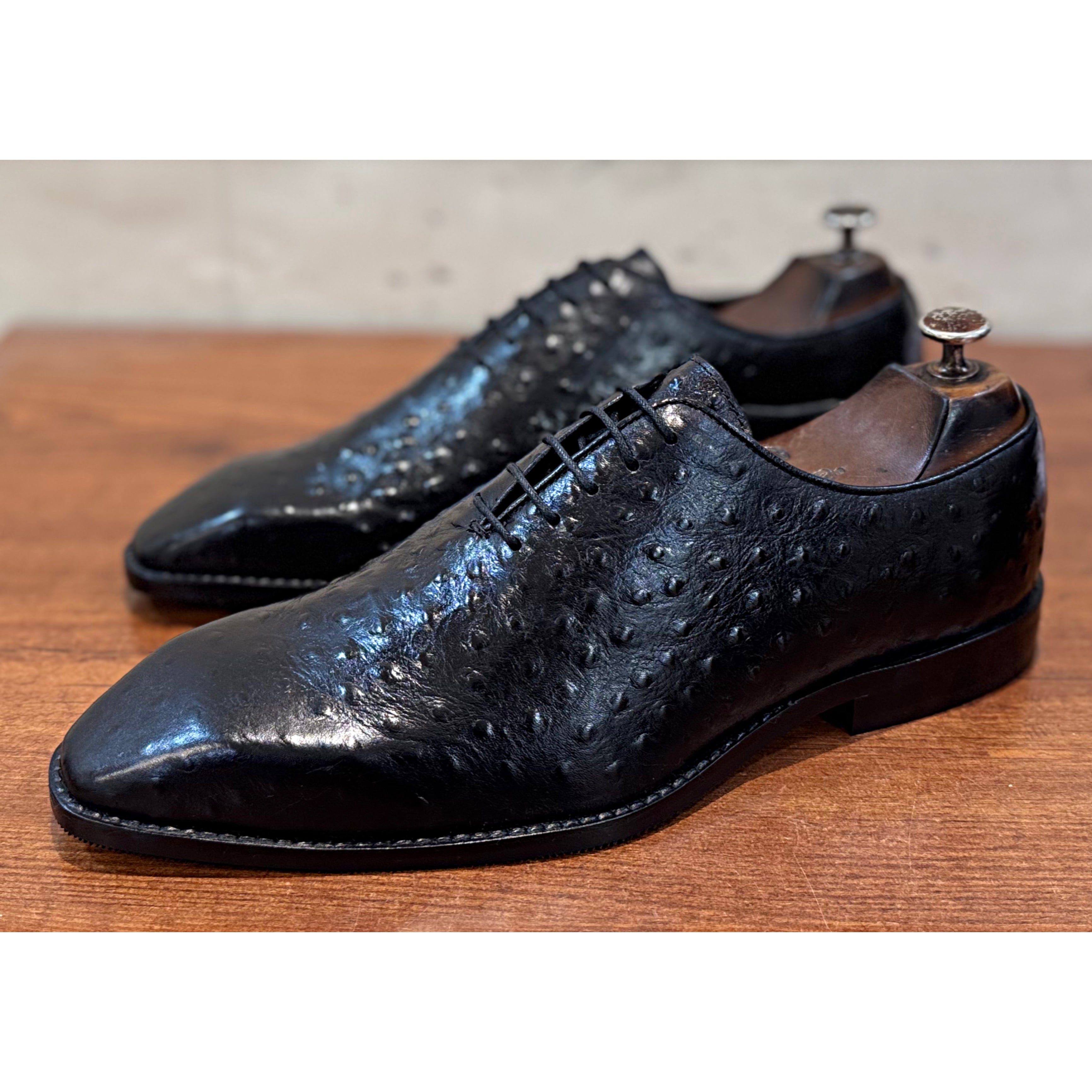 Ostrich Wholecut Oxfords Black