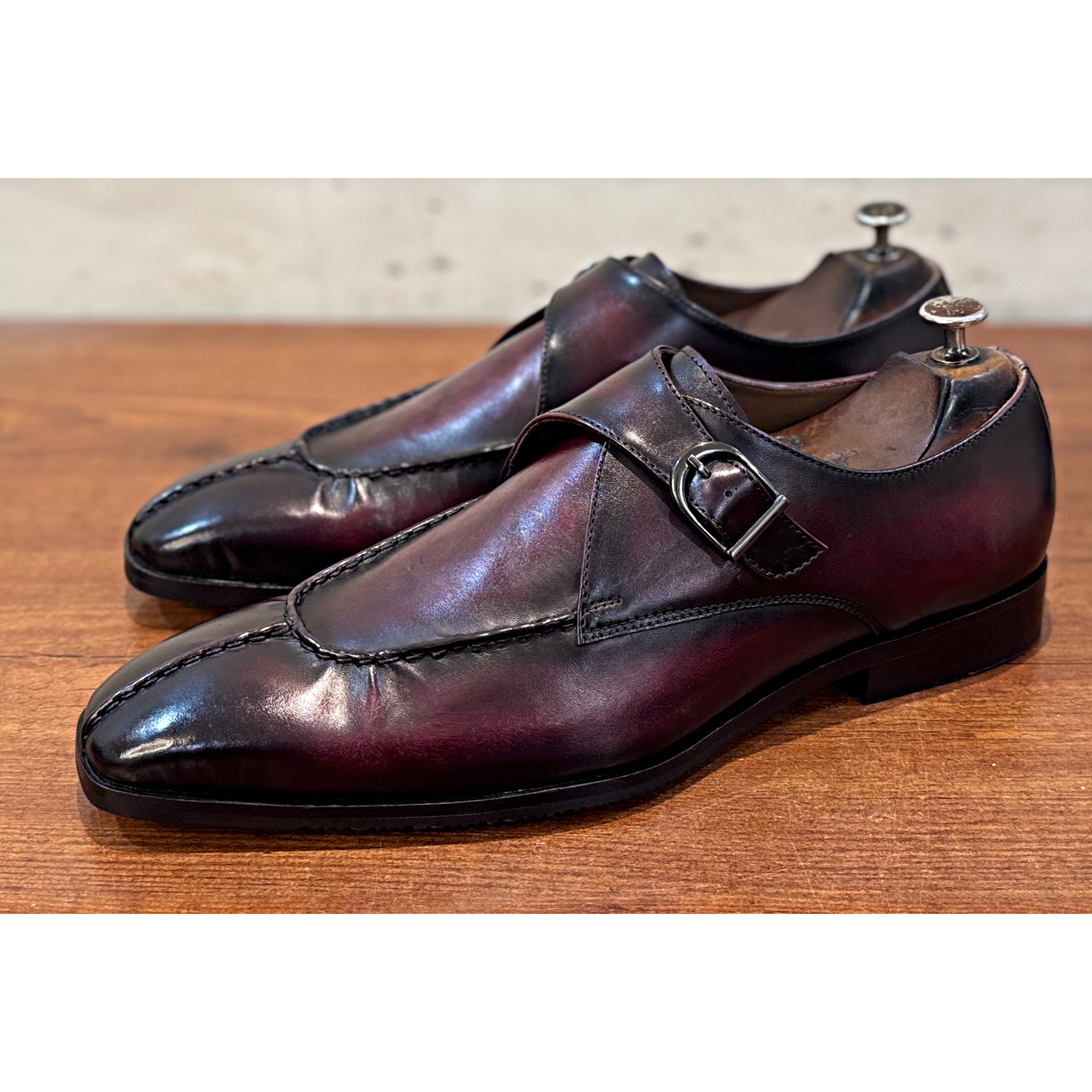 Single Monk Strap Hand Finished Bordo