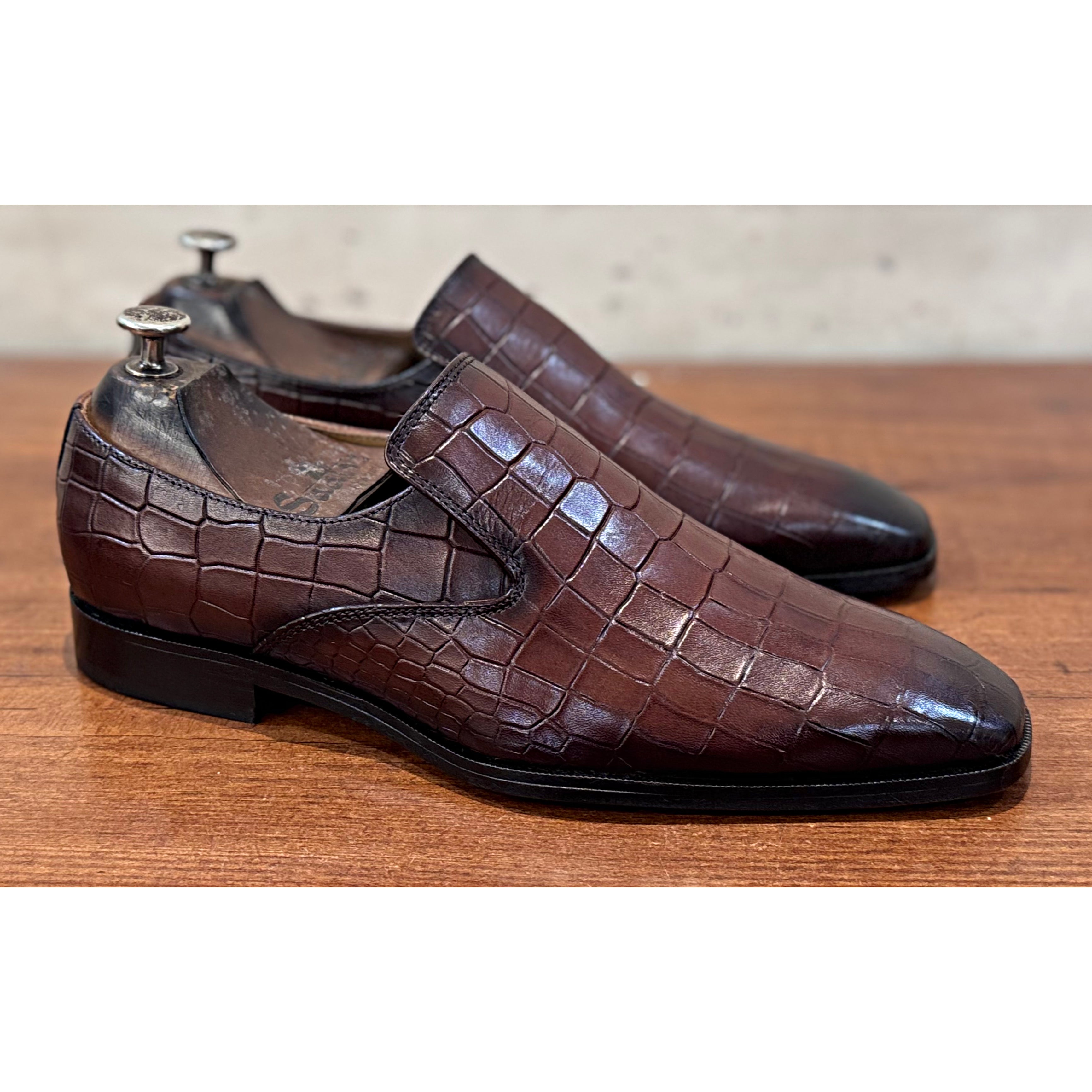 Massimo - Brown Croc Loafers