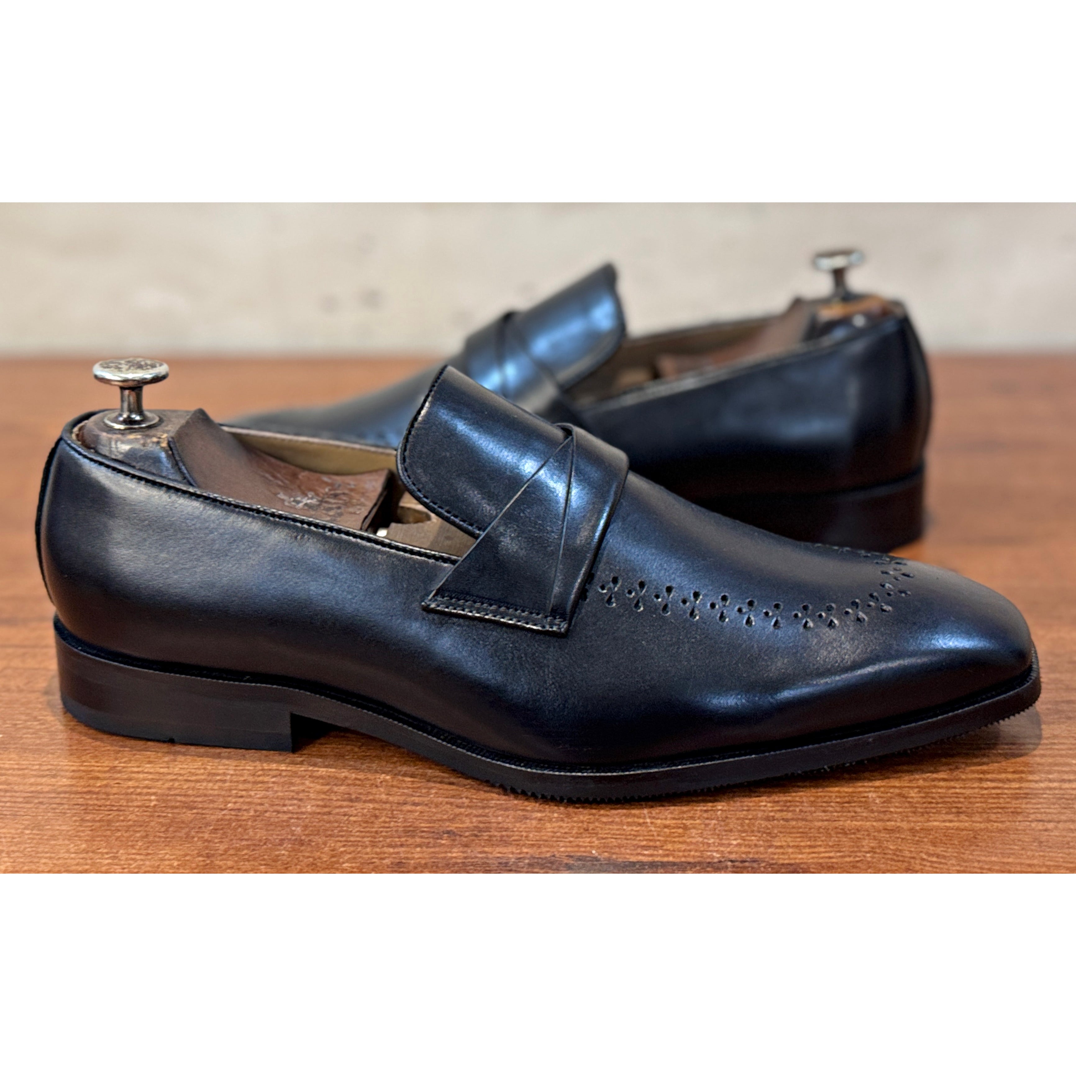 Myron Black Leather Loafers for Men