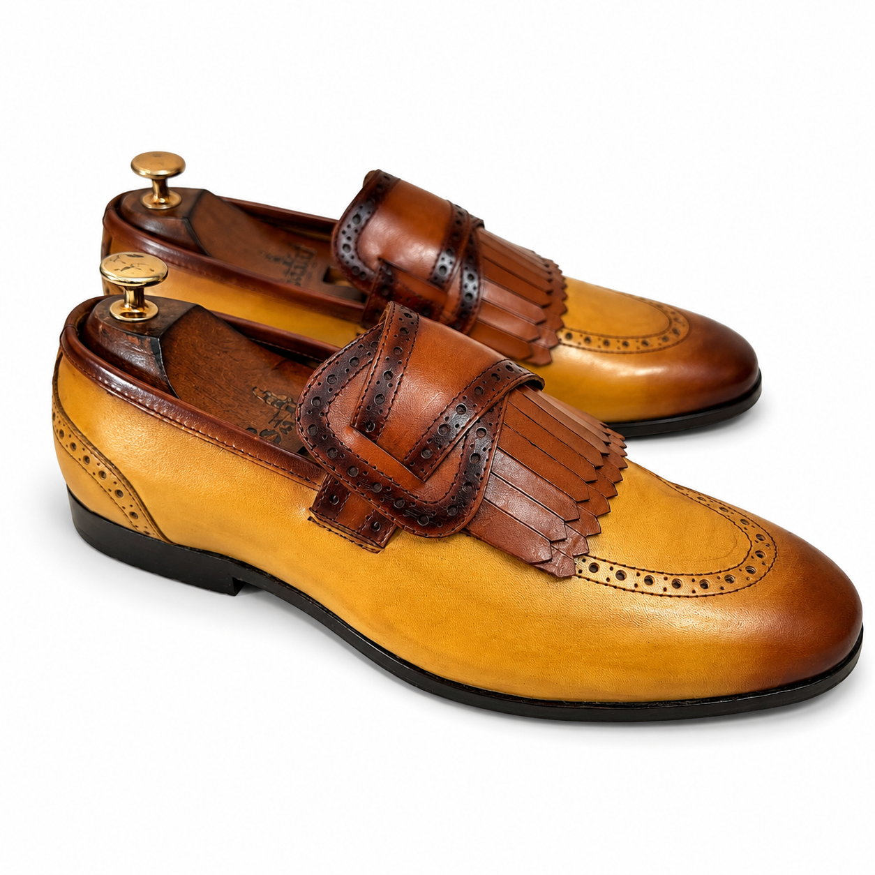 Butterfly Loafers With Fringes Tan